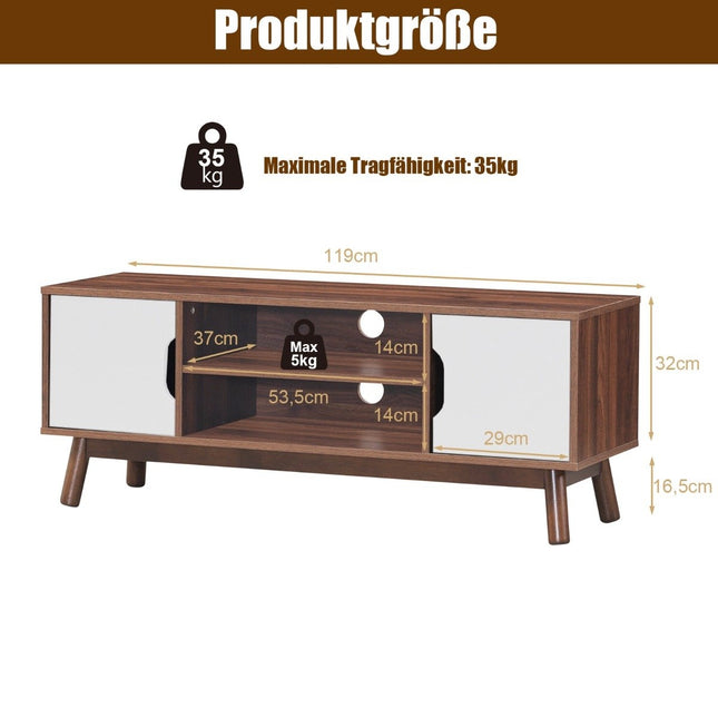 TV stand TV cabinet wood for TVs up to 50" TV stand with open shelf white