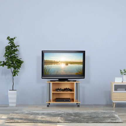 TV table with wheels and 2 compartments