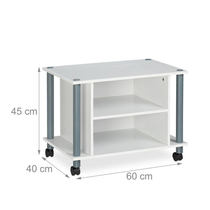 TV table with wheels and 2 compartments