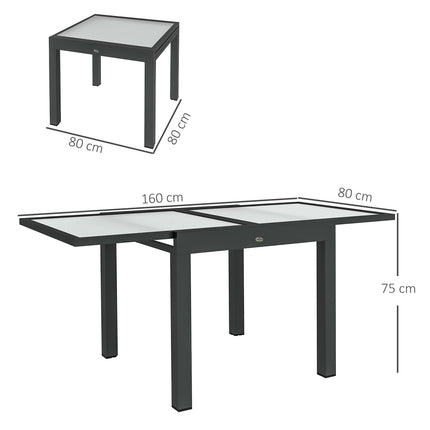 Large outdoor garden table - 160x80 cm, aluminum frame