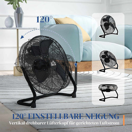 Electric table fan, 3 speeds & 120° tilt, black