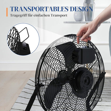Electric table fan, 3 speeds & 120° tilt, black