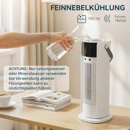 Table Fan with Mist, 3 Speeds, 90 Oscillation, Timer