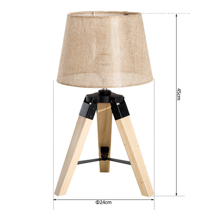Bedside lamp, beige linen look, 45cm