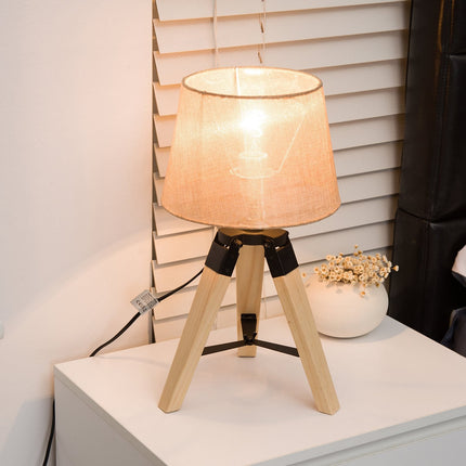 Bedside lamp, beige linen look, 45cm
