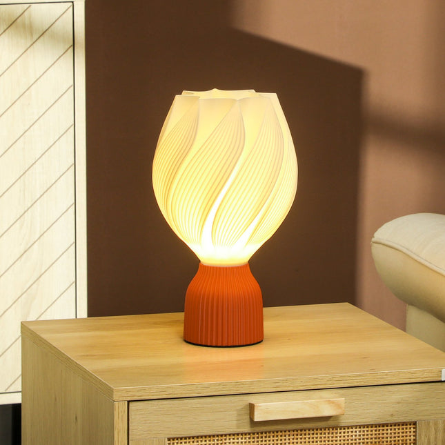 LED Table Lamp with 3D Flower Lampshade, White