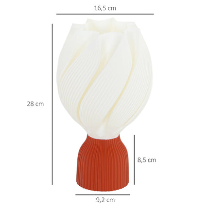 Tafellamp, LED-tafellamp met 3D-geprinte bloemachtige lampenkap, bedlamp voor woonkamer, speelkamer, wit Aosom