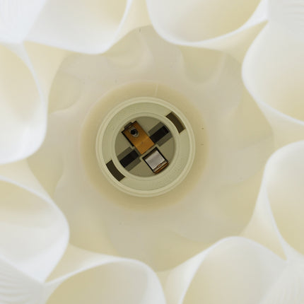 Tafellamp, LED-tafellamp met 3D-geprinte bloemachtige lampenkap, bedlamp voor woonkamer, speelkamer, wit Aosom