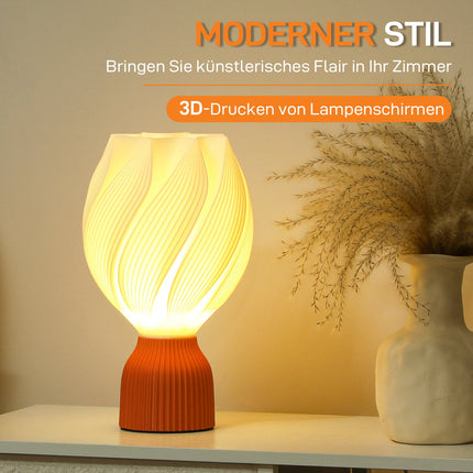 Tafellamp, LED-tafellamp met 3D-geprinte bloemachtige lampenkap, bedlamp voor woonkamer, speelkamer, wit Aosom