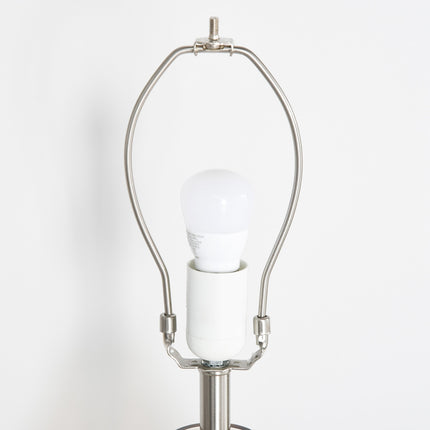 Set of 2 bedside lamps - glass, linen, E27 socket
