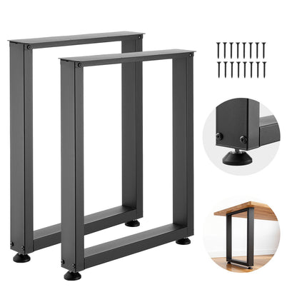 Table Legs Set Of 2, 750 x 600 mm Carbon Steel, Black
