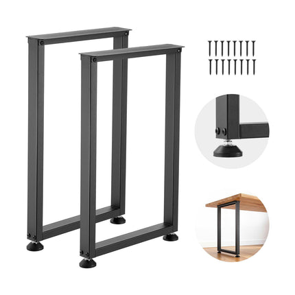 Table Legs Set of 2, Black Steel 29.1in Heavy Duty