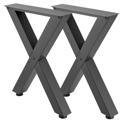 Table Legs, X-Frame Steel, 750 x 600 mm, 2 Pack, Black