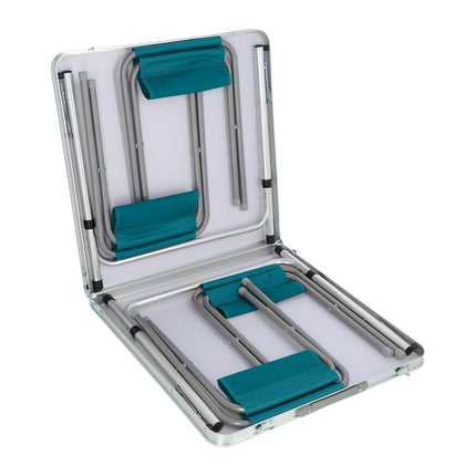 Table and Chairs Set, Blue, Foldable, Outdoor Use