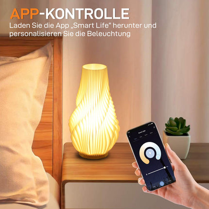 Smart LED Table Lamp - 3D Flower Display, Dimmable, Smart Control
