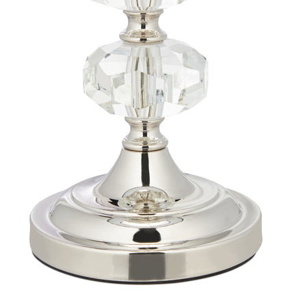 Table lamp in crystal and velvet blue
