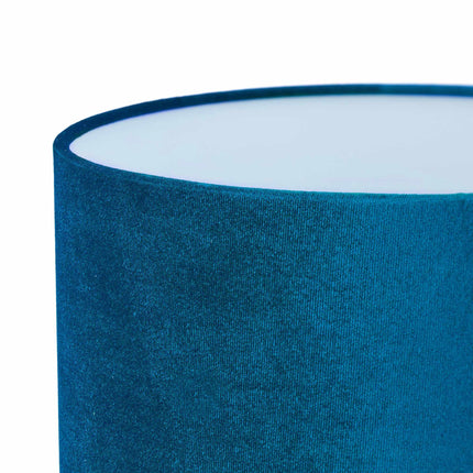 Table lamp in crystal and velvet blue