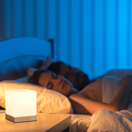 Table lamp in opal glass