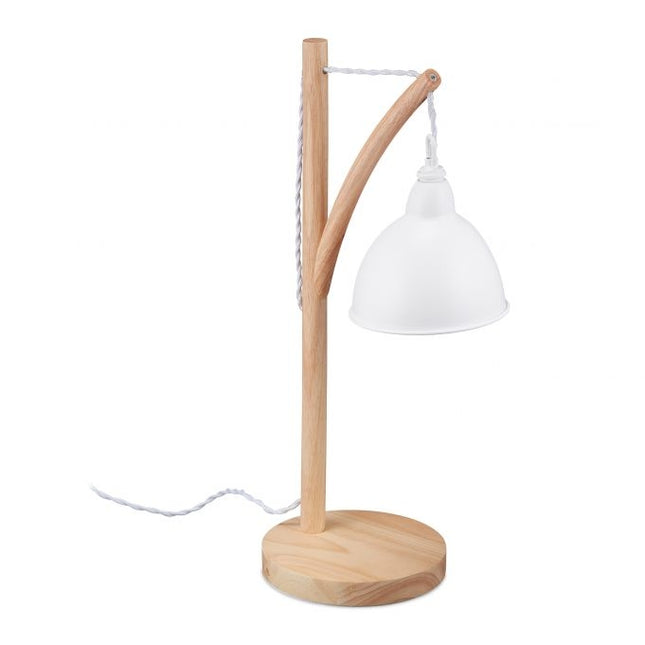 Table lamp in wood and metal