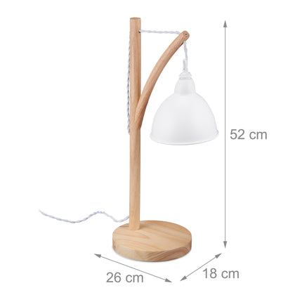 Table lamp in wood and metal