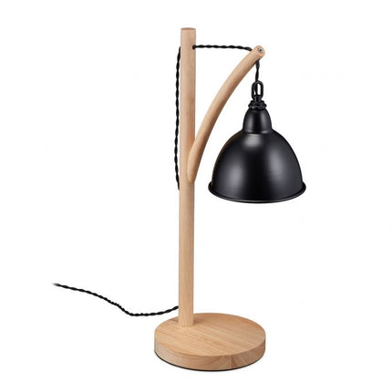 Table lamp in wood and metal