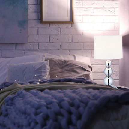 Table lamp with balls silver