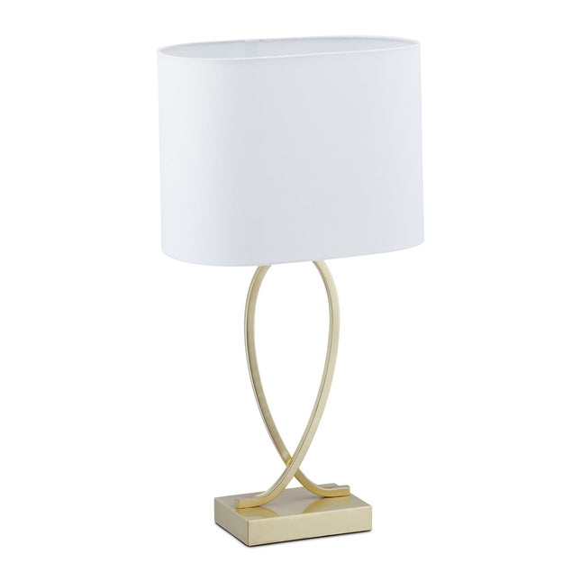 Table lamp with fabric shade gold