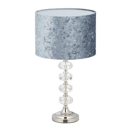 Table lamp with velvet shade