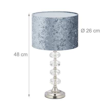 Table lamp with velvet shade
