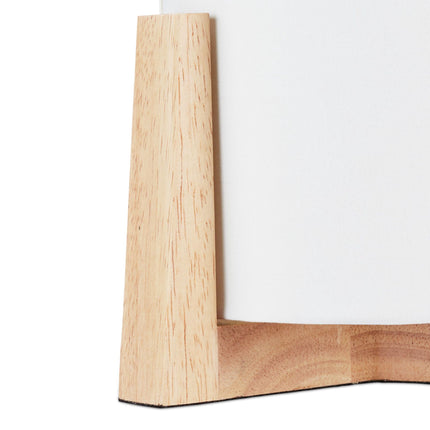 Table lamp with wooden base