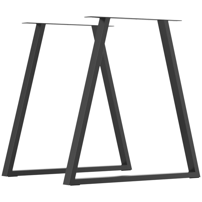 Tafelpoten, set van 2 tafellopers, driehoekige meubelpoten van staal, 70 x 72 cm tafelframe voor eettafel, staal, zwart |