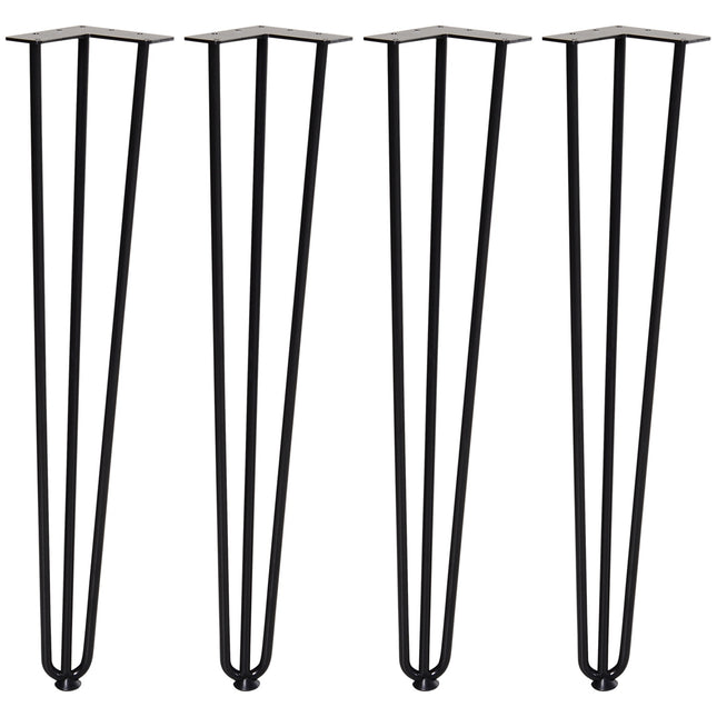 Tafelpoten, set van 4 tafelpoten, meubelpoten van stalen tafelframe met vorkontwerp voor salontafel, eettafel, zwart, 12 x 12 x 72 cm Aosom