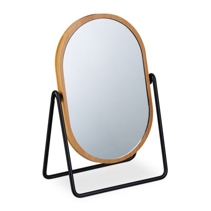 Table mirror with bamboo frame