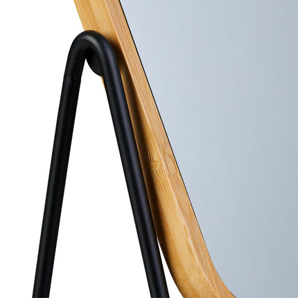 Table mirror with bamboo frame