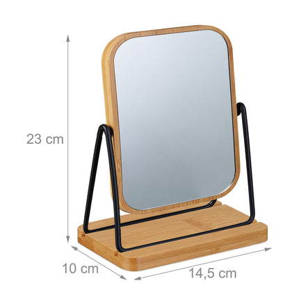Table mirror with bamboo frame