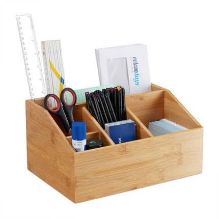 Table storage in bamboo with 6 compartments