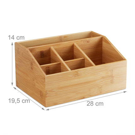 Table storage in bamboo with 6 compartments