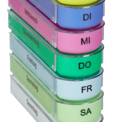 Tablet box with pocket 7 days 4 compartments