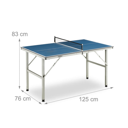 Table tennis table for indoor use in blue