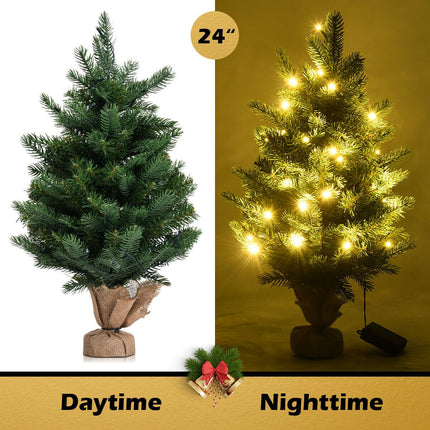 Tabletop Artificial Christmas Tree, 24-Inch, 35 LED, Timer