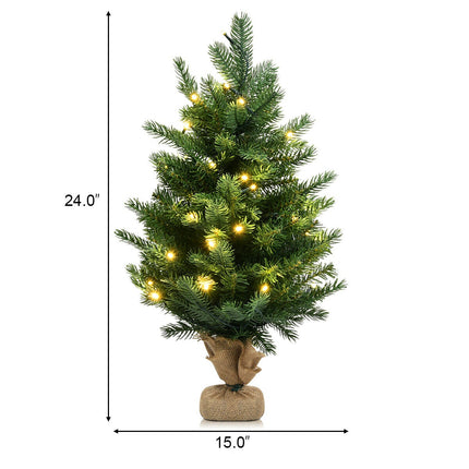 Tabletop Artificial Christmas Tree, 24-Inch, 35 LED, Timer