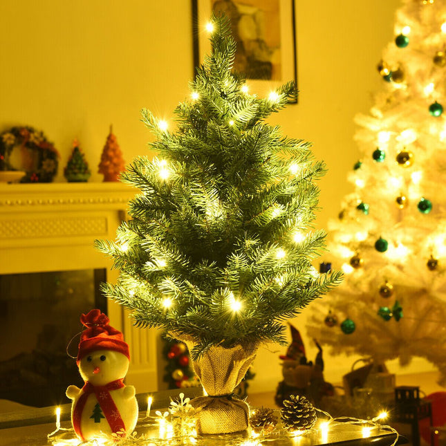 Tabletop Artificial Christmas Tree, 24-Inch, 35 LED, Timer