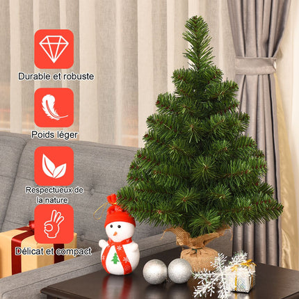 Tabletop Artificial Christmas Tree, 60 cm, Battery, 67 Branches