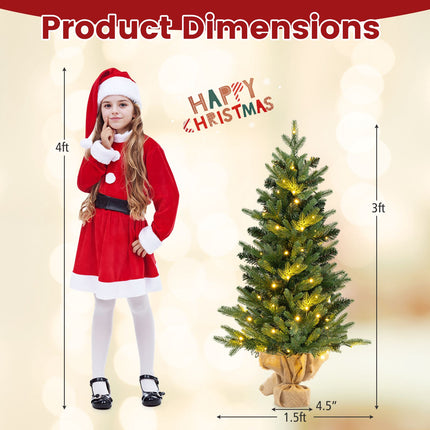 Tabletop Christmas Tree, 3 Ft, Battery-Operated, 50 Warm LED