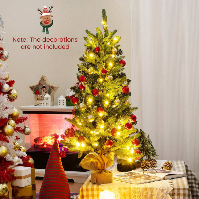 Tabletop Christmas Tree, 3 Ft, Battery-Operated, 50 Warm LED