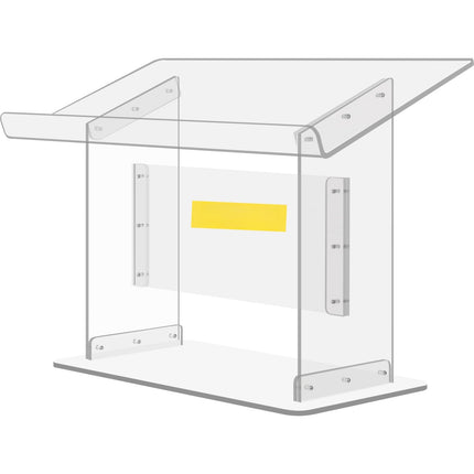 Tabletop Clear Acrylic Lectern, 19.5-Inch, Slanted Top