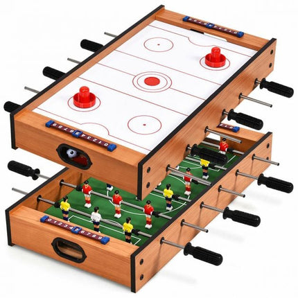 Tabletop Foosball and Air Hockey 2-in-1 Game Set