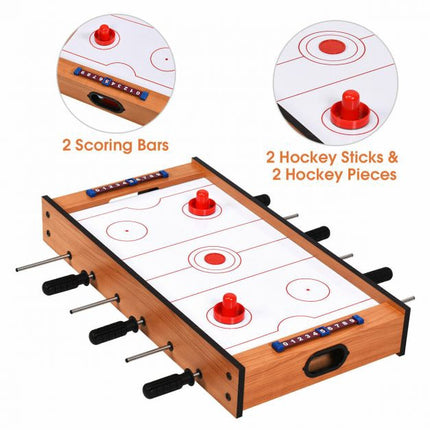 Tabletop Foosball and Air Hockey 2-in-1 Game Set