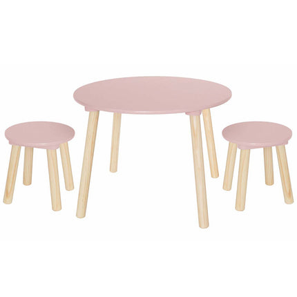 Table & two stools pink