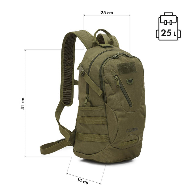 Tactical Backpack, 25L, Green, Durable Design